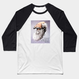 Caricature: Charles Darwin Baseball T-Shirt